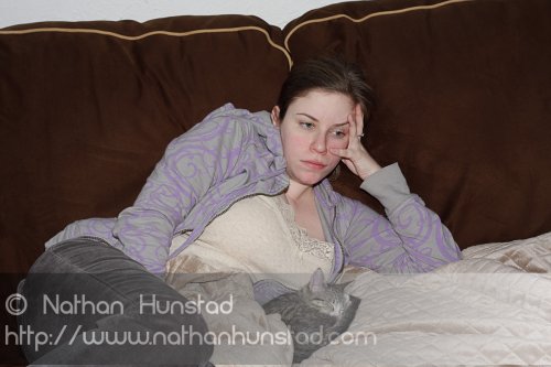 Julia Miller snuggles up with ????